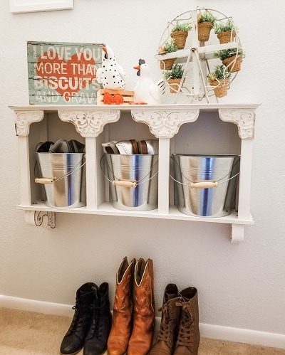 a creative idea for shoe storage