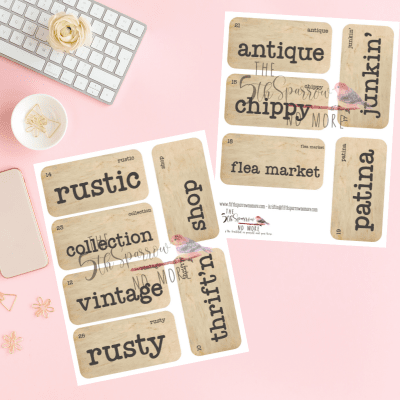 Vintage Theme Printable Flashcard