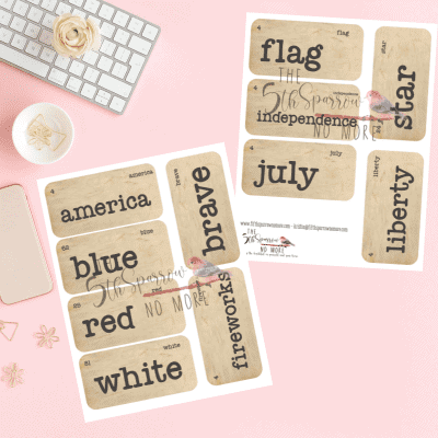 Fourth Of July Vintage Vocabulary Flashcards