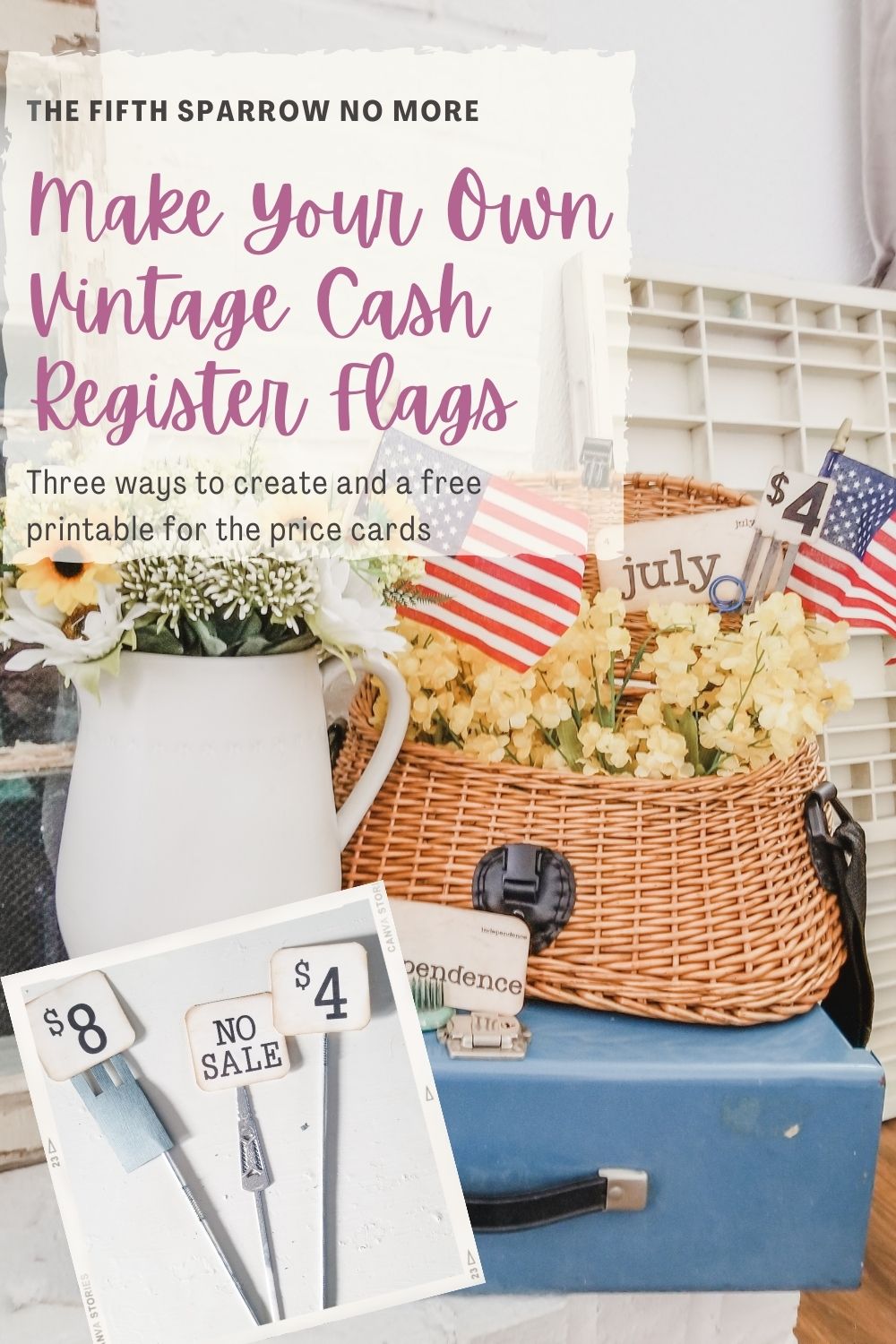 Supplies to recreate vintage cash register flags