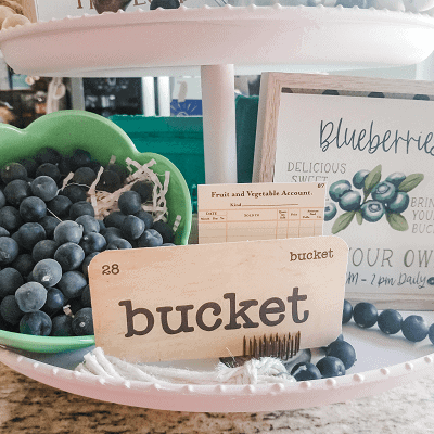 Blueberry Sign from the red, white and blueberry tiered tray