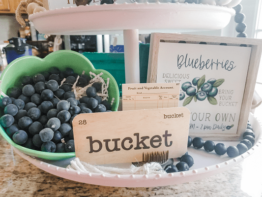 Blueberry Sign from the red, white and blueberry tiered tray