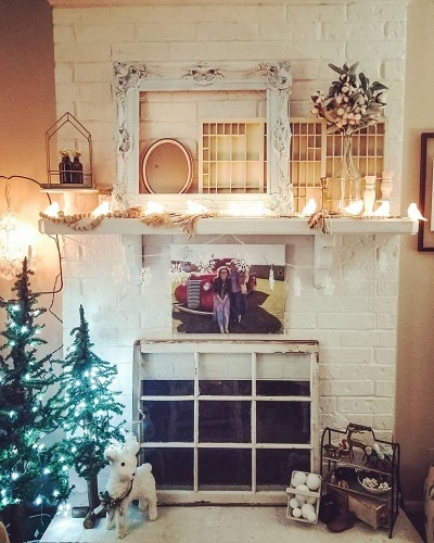 Framemakeover and repurpose Winter mantel