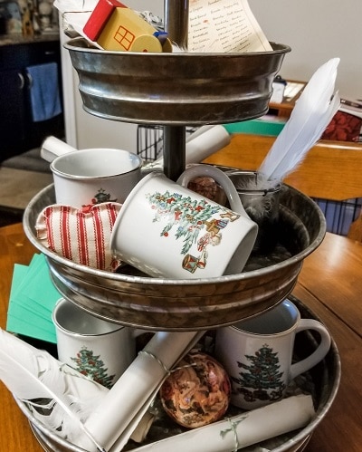 Tiered tray for santa workshop theme with oui jar craft