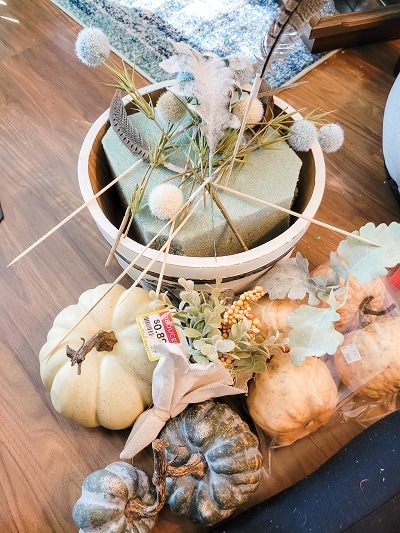 Supplies to fall centerpiece