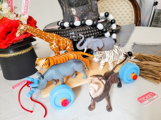 Create a train car for a circus centerpiece, Christmas display or carnival party decorations