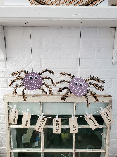 Easy DIY to create spiders from repurposed Halloween Trees