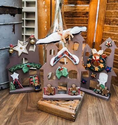 DIY your own two sided holiday houses for Halloween and for Christmas