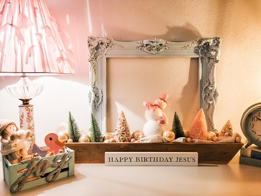 pastel vintage Christmas decor