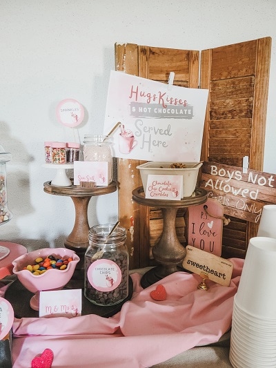 Hugs, Kisses and Hot Cocoa Bar for Valentines Day