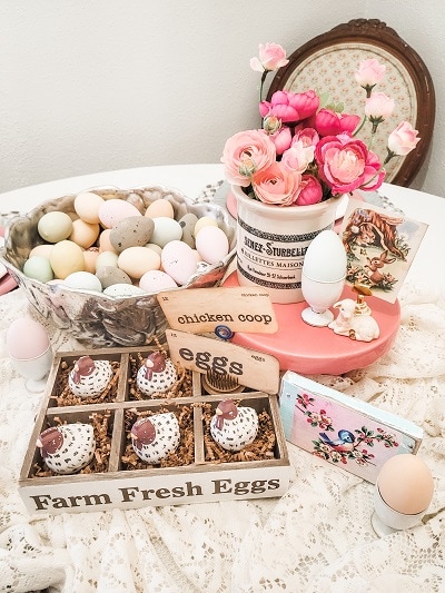 farmhouse tablescape for Easter 