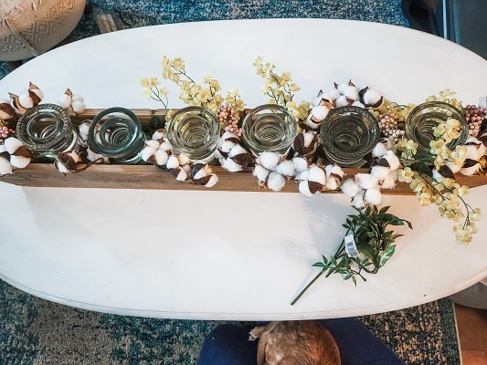 Spring Centerpiece in a dough bowl