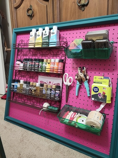 Pegboard Wall Organization For Office Nook