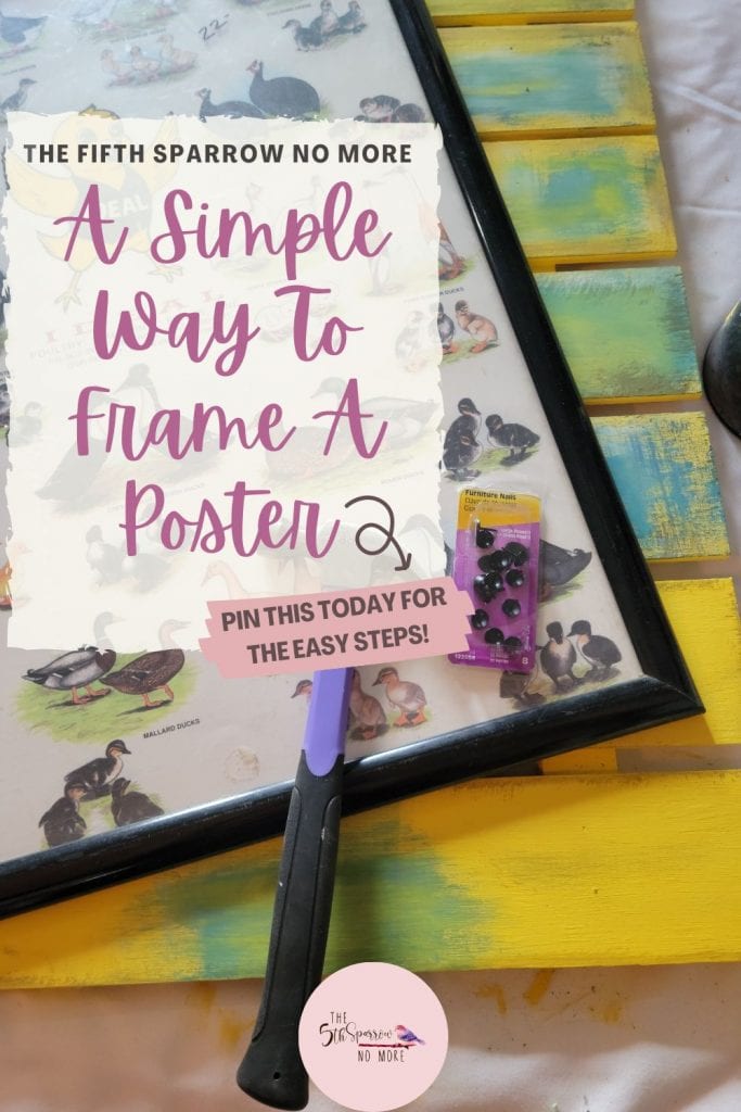 simple way to display a poster On a pallet with furniture nails with Dixie Belle's Terra Clay Paint