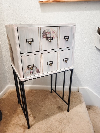 The Fifth Sparrow No More shows how to turn a nightstand into a card catalog