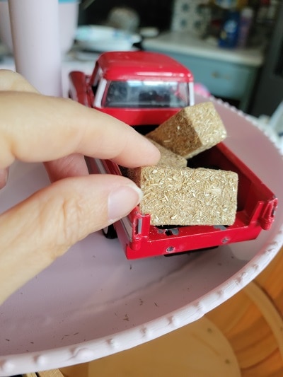 Use Old Metal Trucks For Tiered Tray Decor