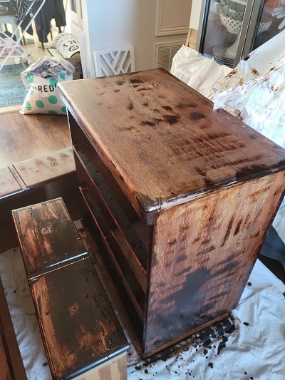 Dresser makeover into apothecary cabinet