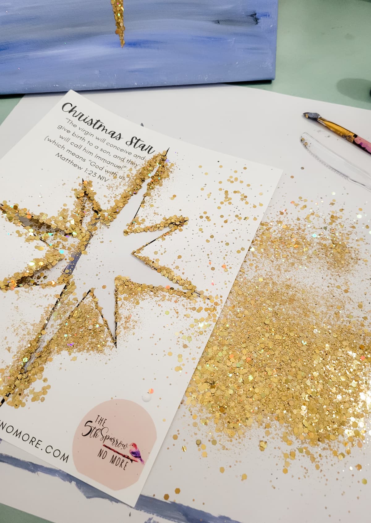 Christmas Star and glitter