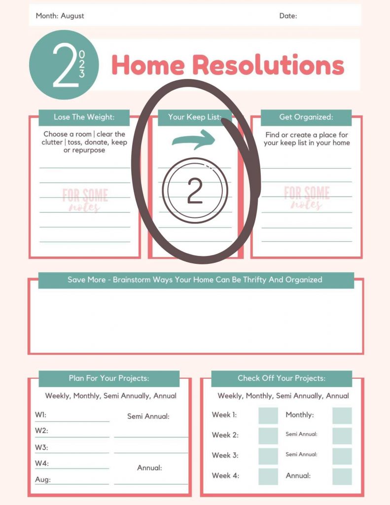 New Year's Resolutions For Your Home free printable