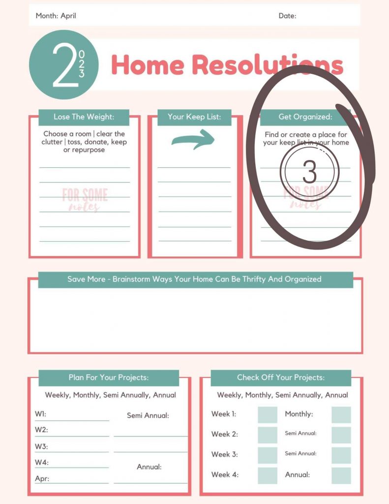 New Year's Resolutions For Your Home free printable