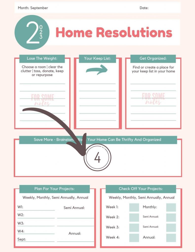 New Year's Resolutions For Your Home free printable