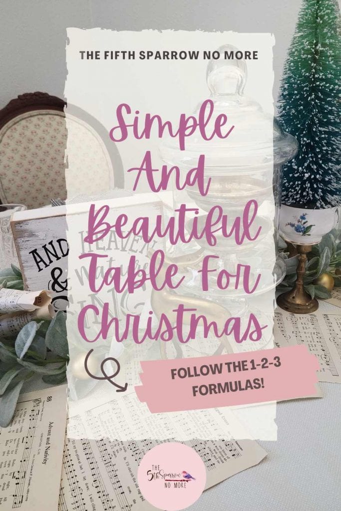 table for Christmas using a hymnal music, vintage flashcards, and unique place settings
