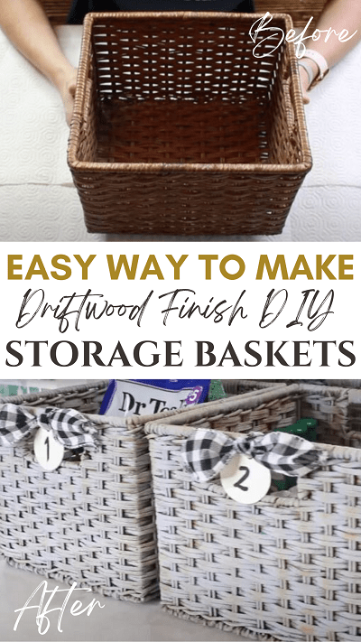 Driftwood Basket - grey square baskets