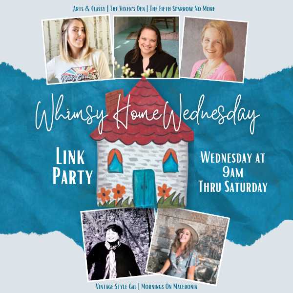 Blog Link Party graphic for whimsy home Wednesday