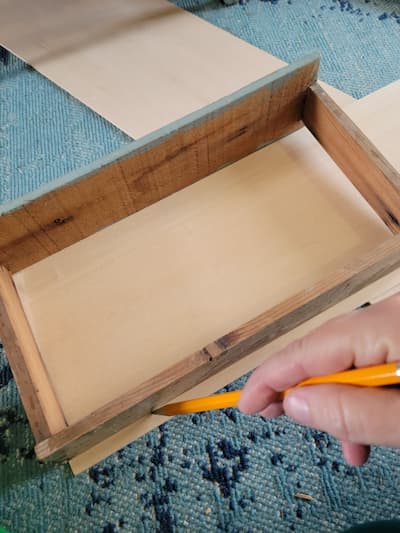 Replace doll dresser drawer bottoms with balsam wood