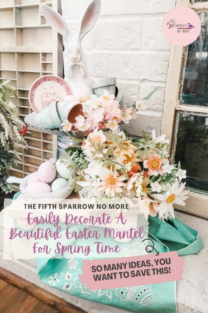 How do easily decorate a beautiful Easter mantel for Spring time? With cheerful pastel colors, bunnies, flower and more.