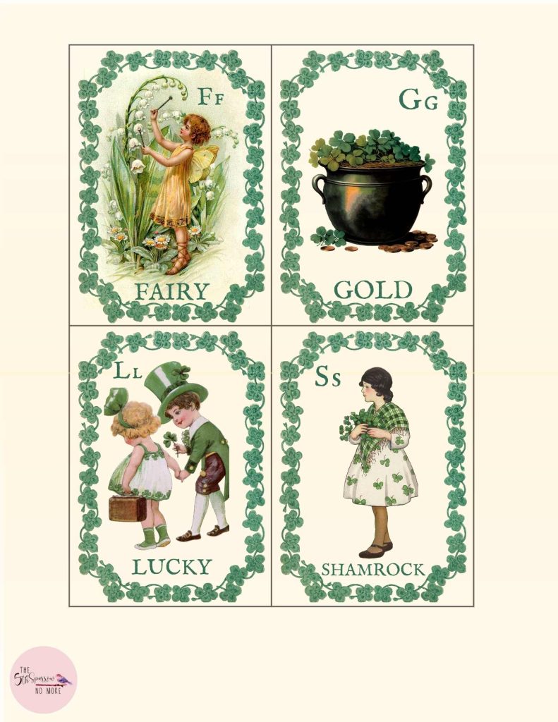 Vintage St. Patrick's Day Flash Cards Freebie
