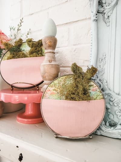 How do easily decorate a beautiful Easter mantel for Spring time? With cheerful pastel colors, bunnies, flower and more.