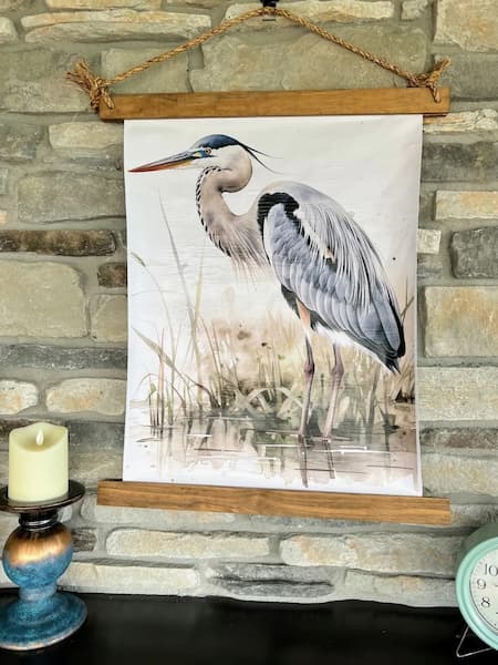 Egret on canvas