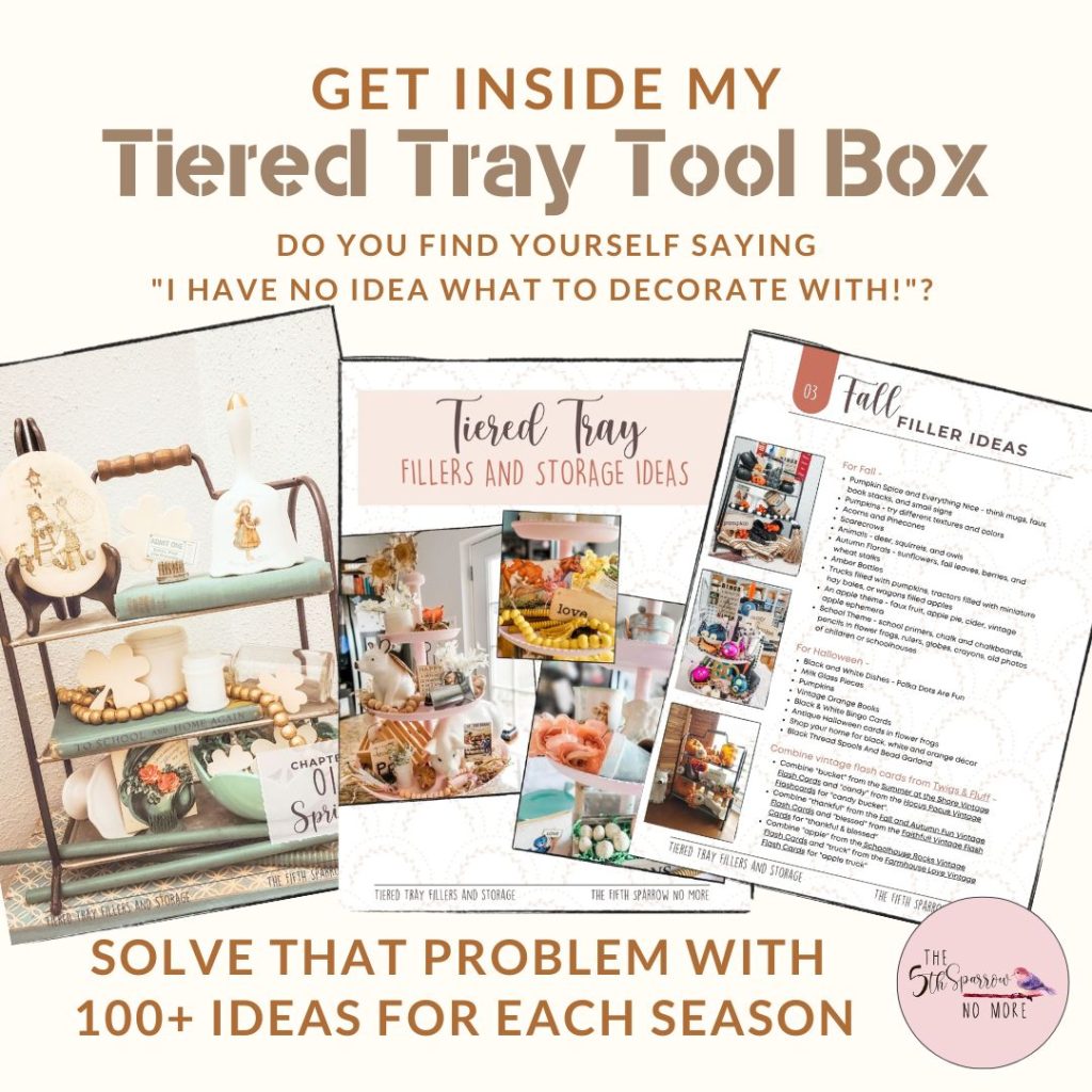 Tiered Tray Free Guide filled with fillers for every season
