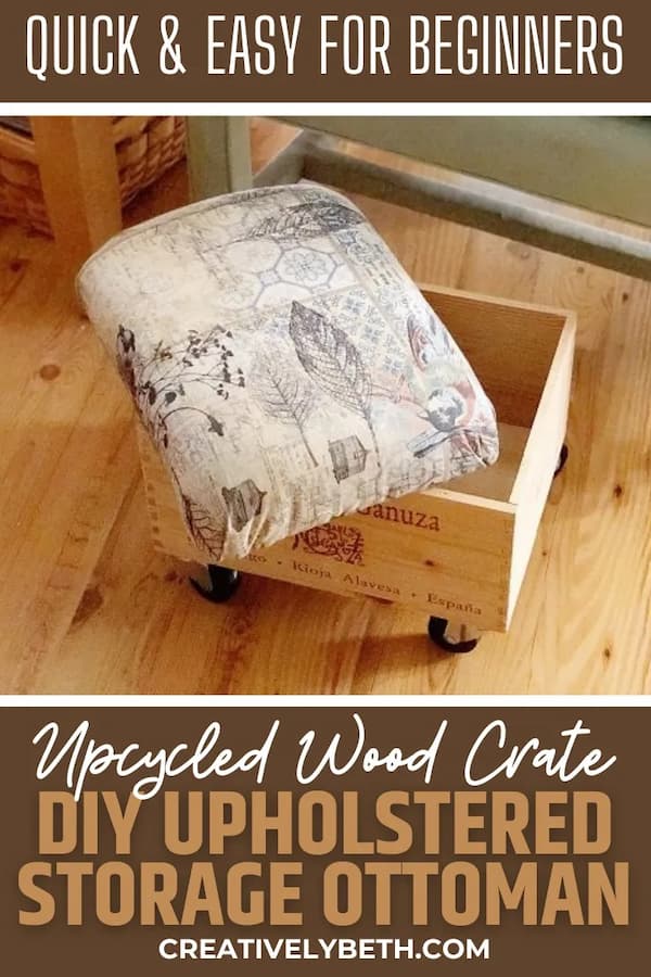 Wooden Crate Footstool on wheels