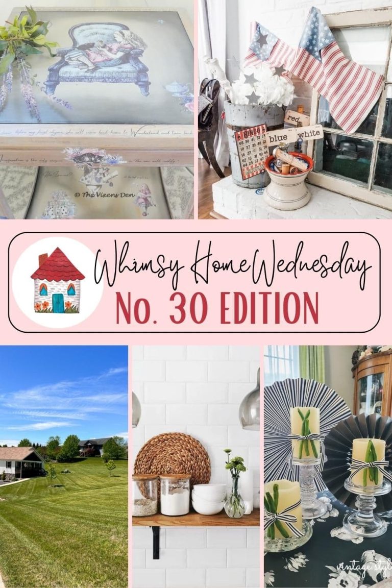 Join us on Whimsy Home Wednesday Blog Link Party No. 30 and see host projects, the features from the previous week and link up your posts!
