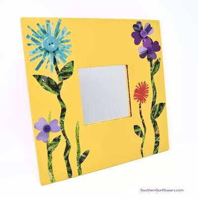 Yellow Frame With Paper Flowers