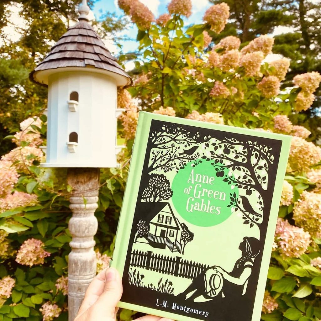anne of green gables book and birdhouse