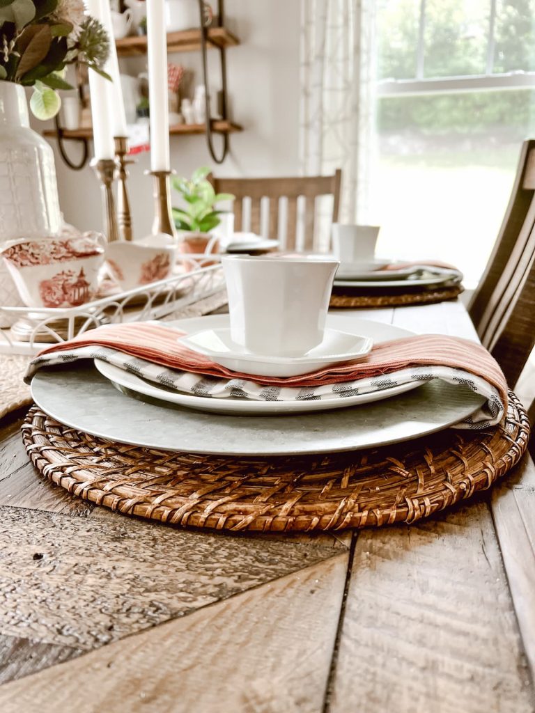 a place setting on a table