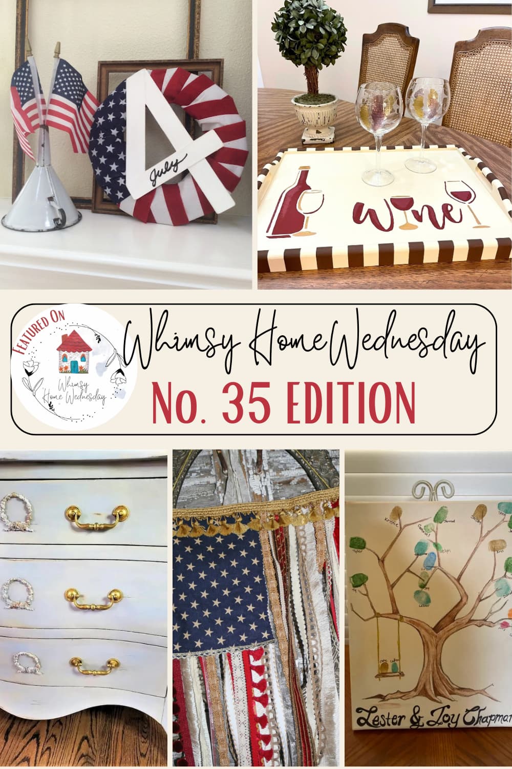Join us on Whimsy Home Wednesday Blog Link Party No. 35 and see host projects, the features from the previous week and link up your posts!