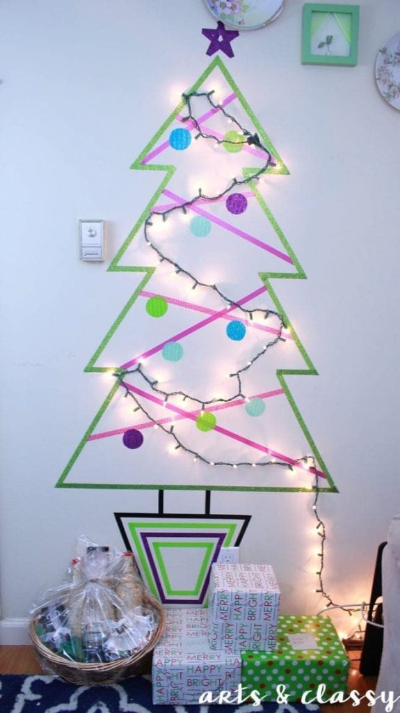christmas tree on wall