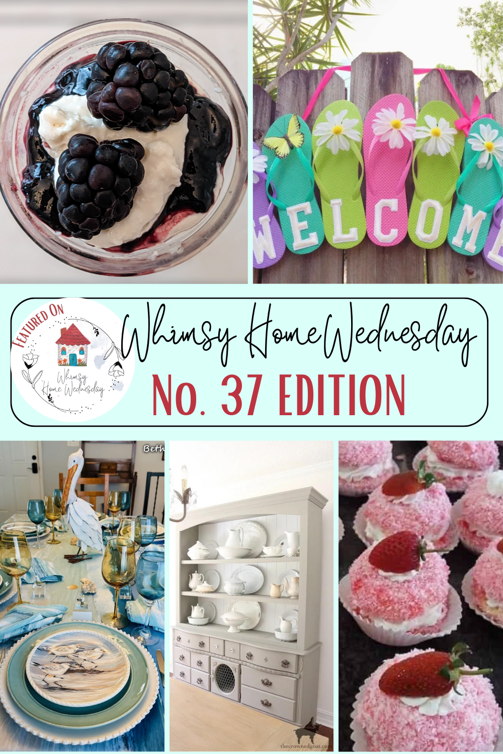 Join us on Whimsy Home Wednesday Blog Link Party No. 37 and see host projects, the features from the previous week and link up your posts!