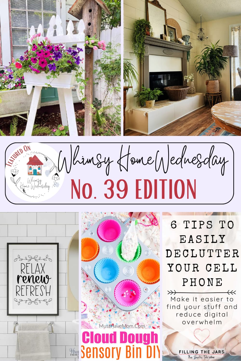 Join us on Whimsy Home Wednesday Blog Link Party No. 39 and see host projects, the features from the previous week and link up your posts!