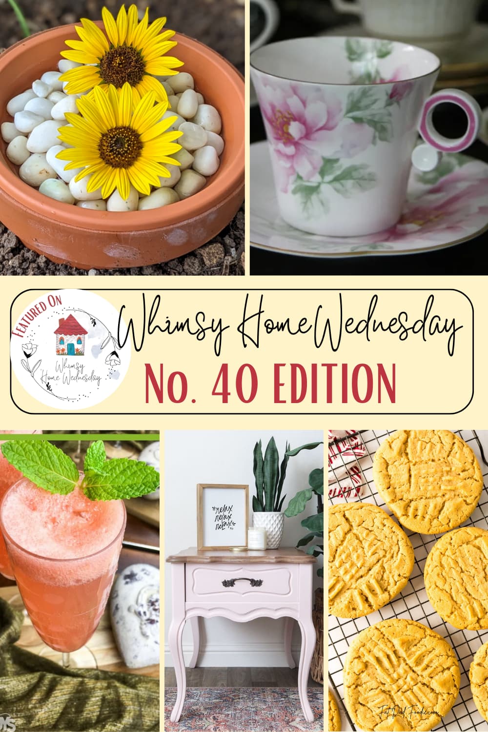 Join us on Whimsy Home Wednesday Blog Link Party No. 40 and see host projects, the features from the previous week and link up your posts!