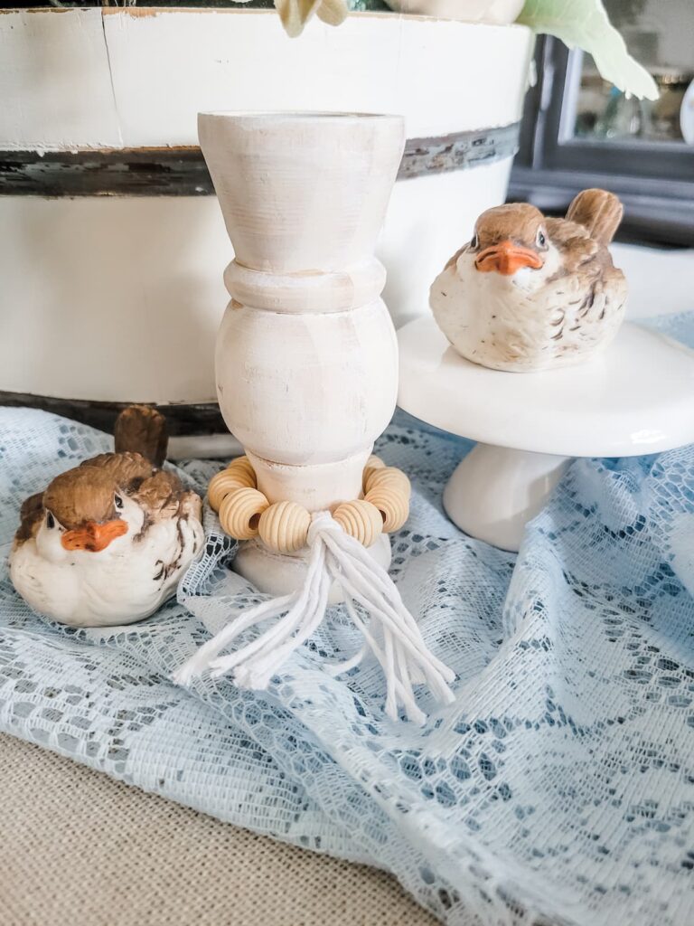 Beaded Napkin Ring on Candlestick