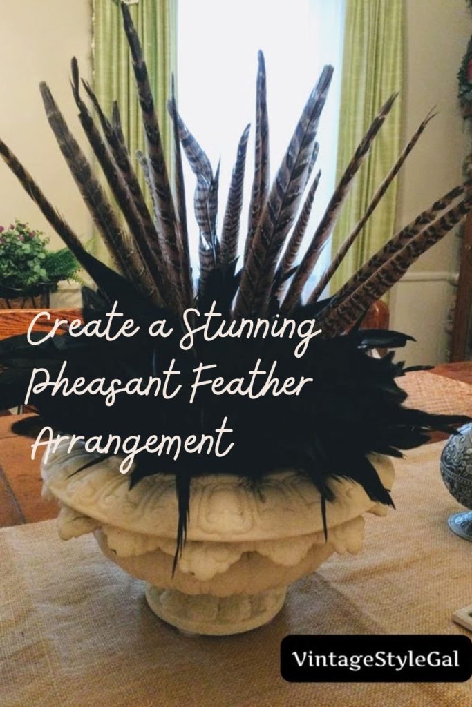 dark colored feathers in an arrangement
