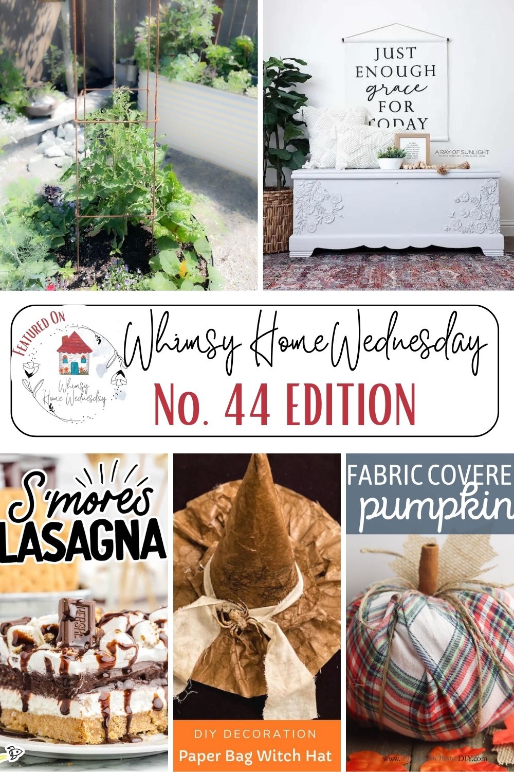 Join us on Whimsy Home Wednesday Blog Link Party No. 44 and see host projects, the features from the previous week and link up your posts!