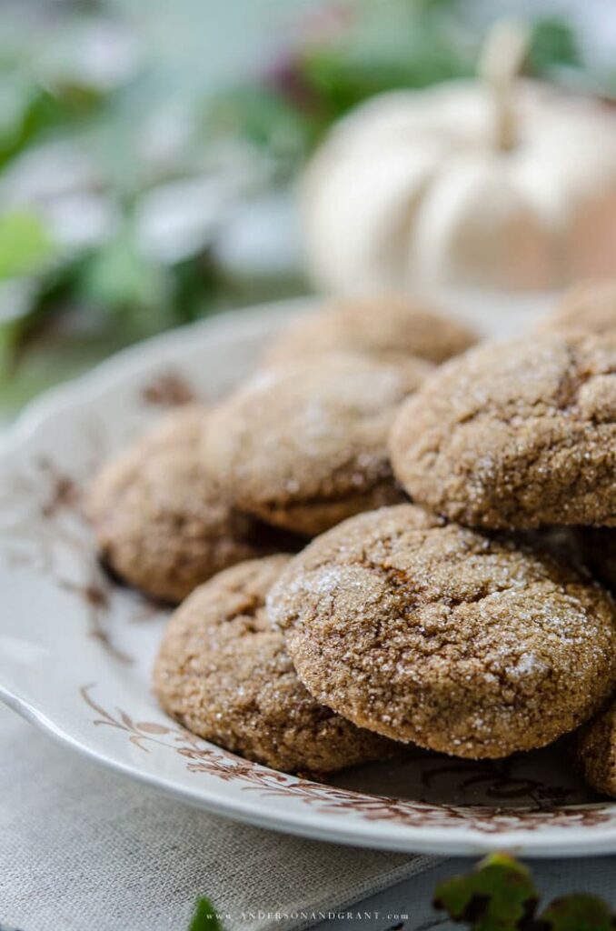 brown sugary cookies on white plate