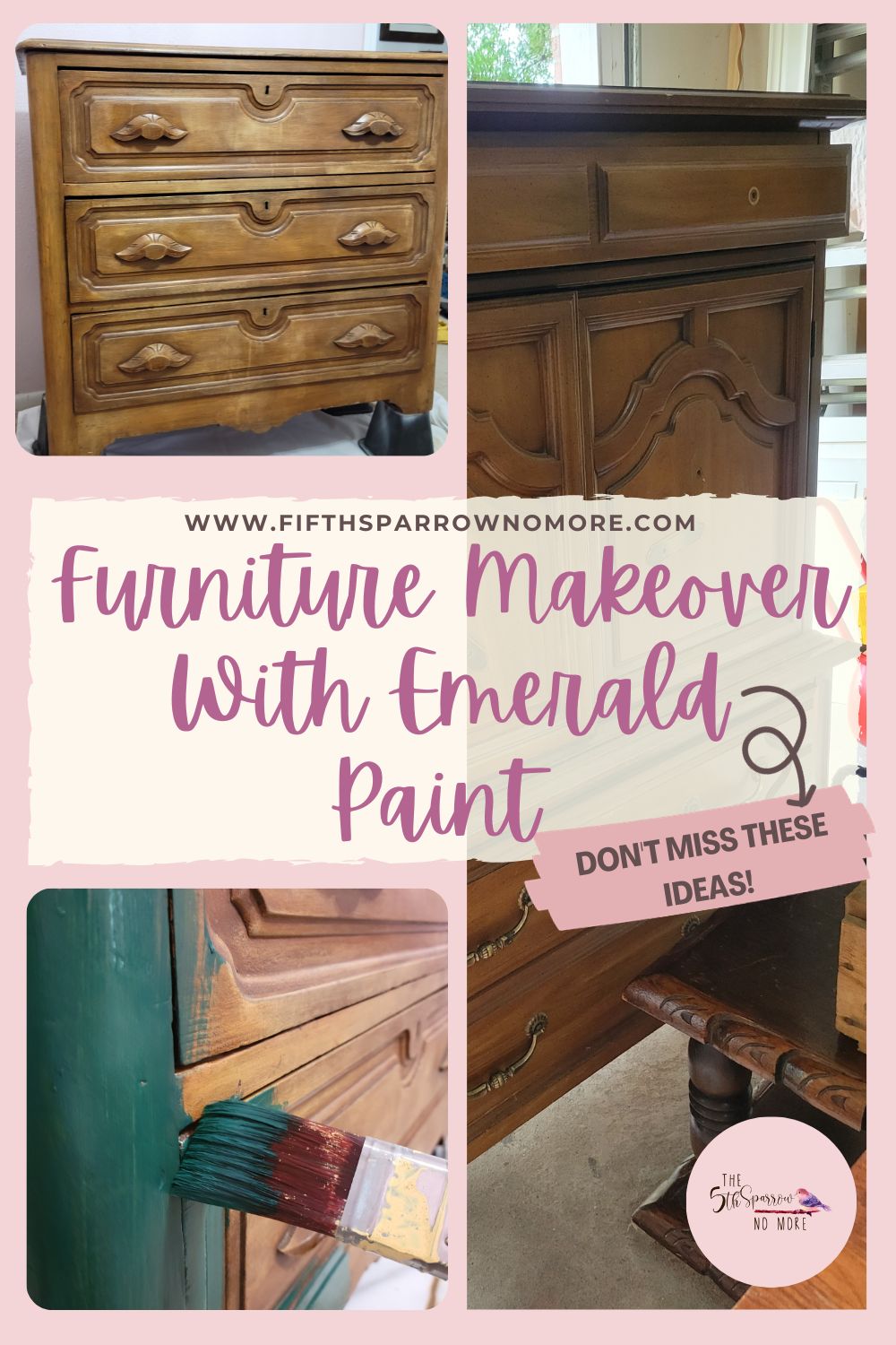 Give new life to old thrifted furniture with these dresser makeovers that were made beautiful with emerald paint.