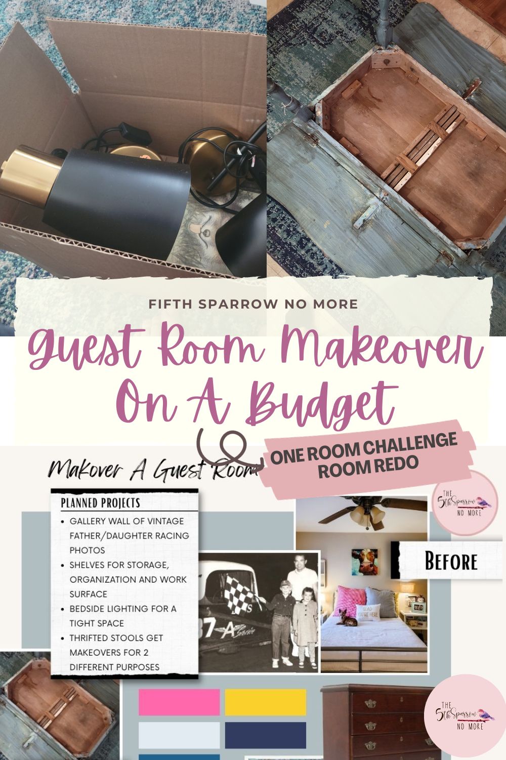 I'll share my guest room ideas and projects for the guest bedroom makeover plans for the One Room Challenge. 